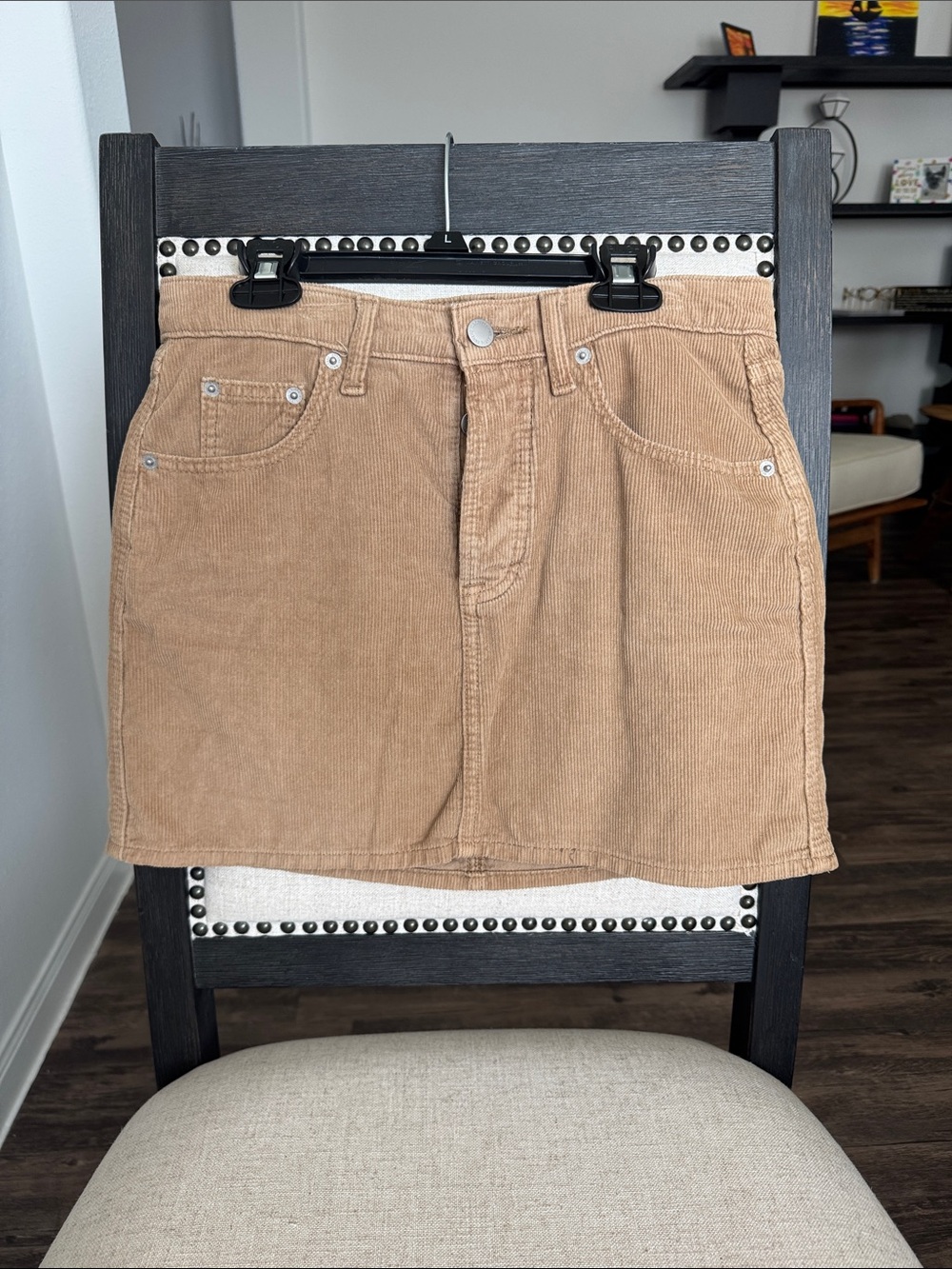 Universal Thread Tan Corduroy Mini Skirt with Front Pockets